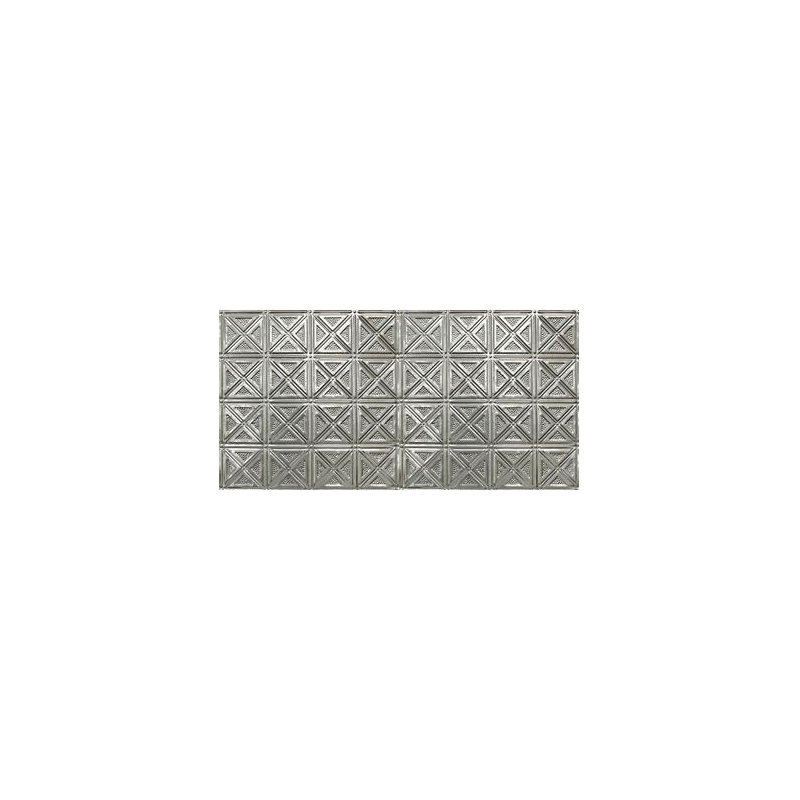 Generic 48.5'' L x 24.5'' W Tin Glue Up Ceiling Tile In Shiny Silver