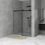 56 à 60 po X P 72 po H Porte de douche coulissante sans cadre au fini noir mat avec verre trempé transparent-117010676