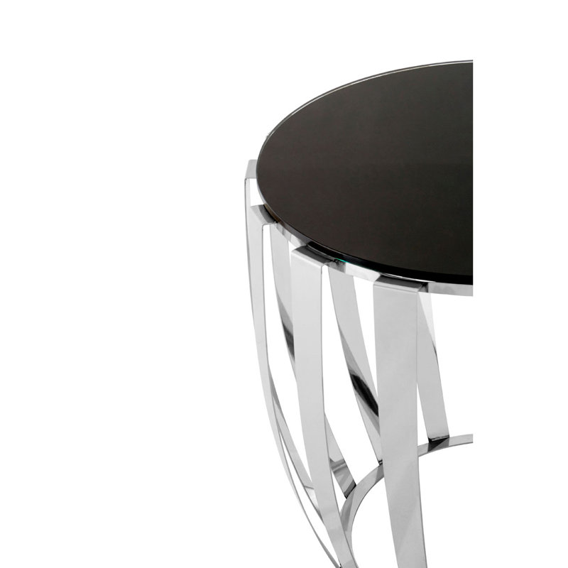 Kiera Glass Top Drum End Table