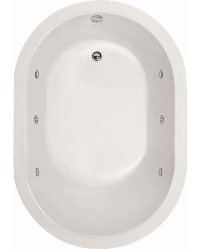 Malia 60'' L Whirlpool Bathtub, White, Polished Chrome
