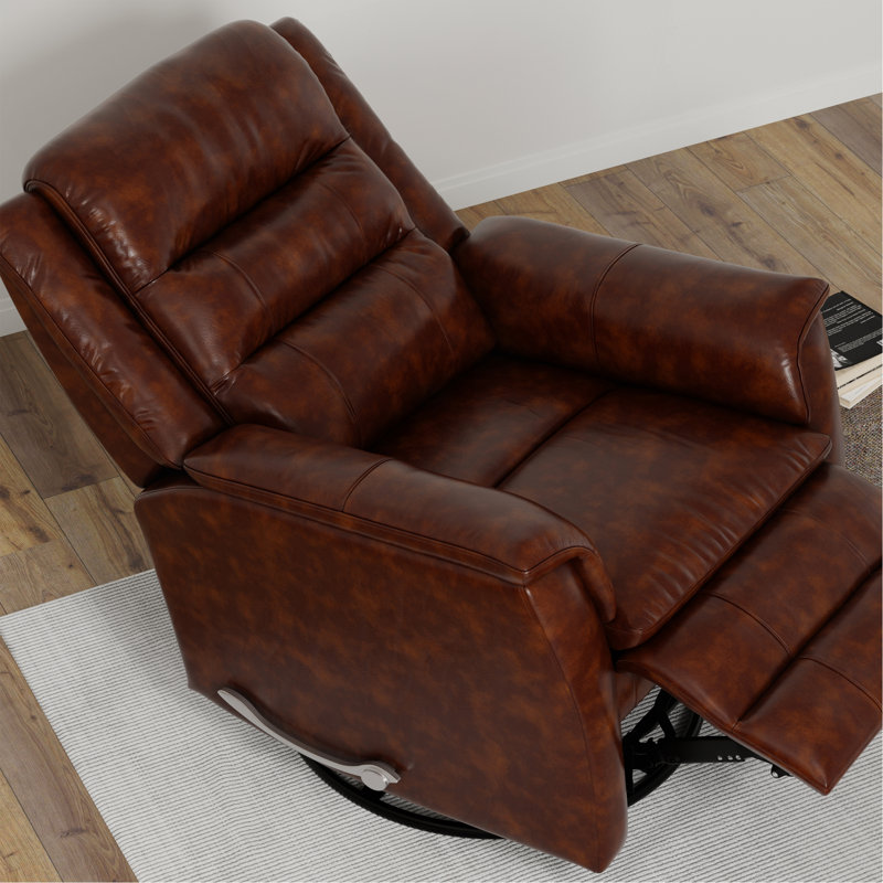 Global Home Swivel Glider Recliner With Manual Footrest