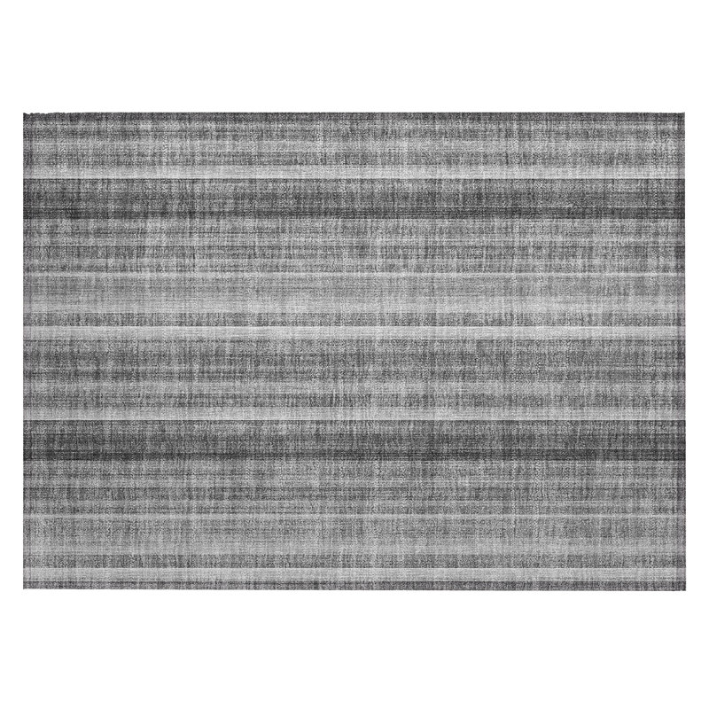 Tapis extérieur lavable antidérapant à rayures grises 2 pi x 3 pi