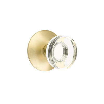 Passage Modern Disc Crystal Knob with Modern Rose