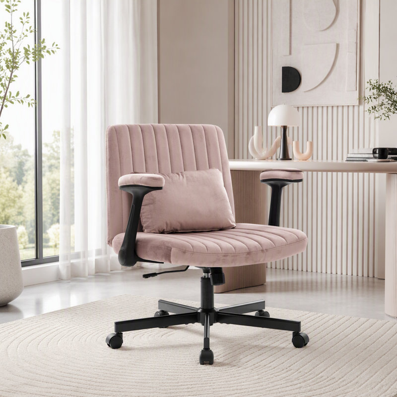 Chaise de bureau Velvet, Pink Velvet