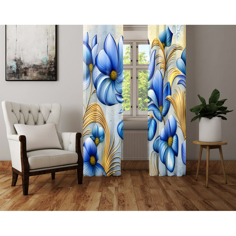 Paire de rideaux semi-transparents en polyester Aretta, L 20 po x L 82 po