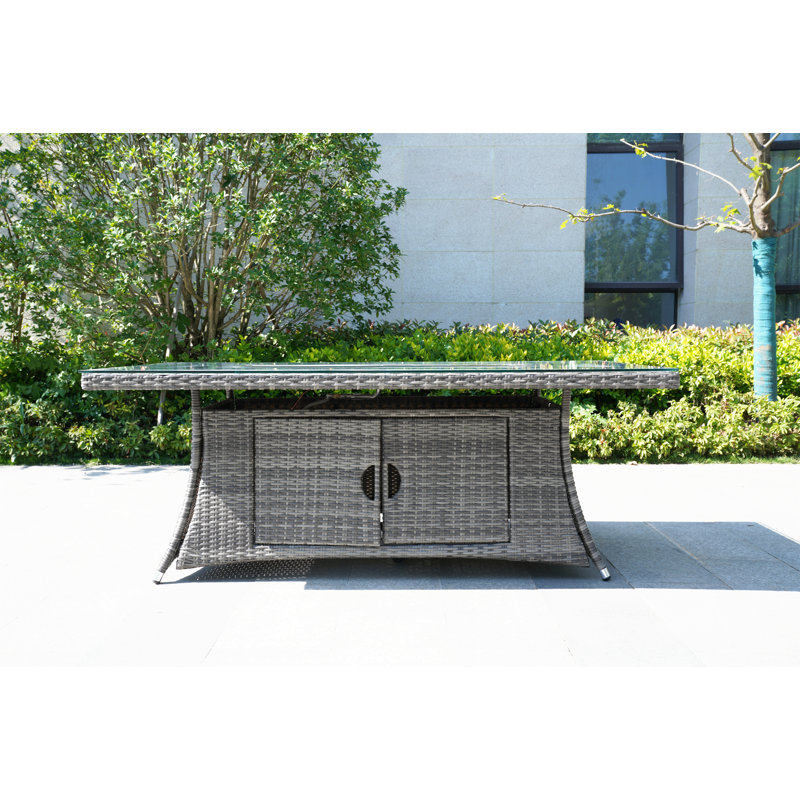 Aerolyn Rectangle Propane Smokeless Fire Pit Table with Hidden Fuel Tank