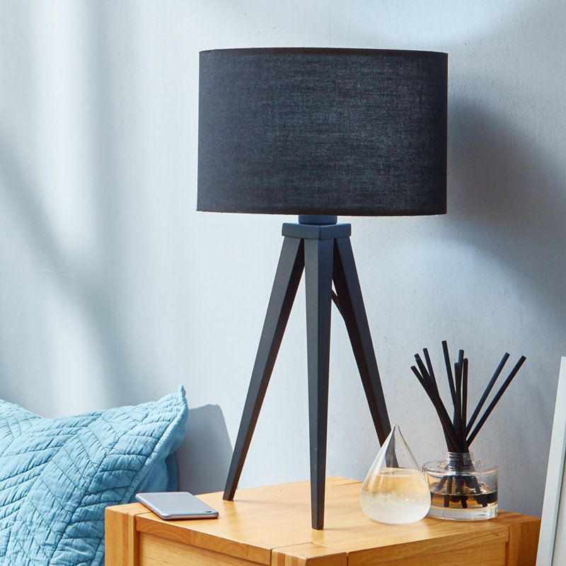 Perrie Metal Tripod Lamp, Black, Copper