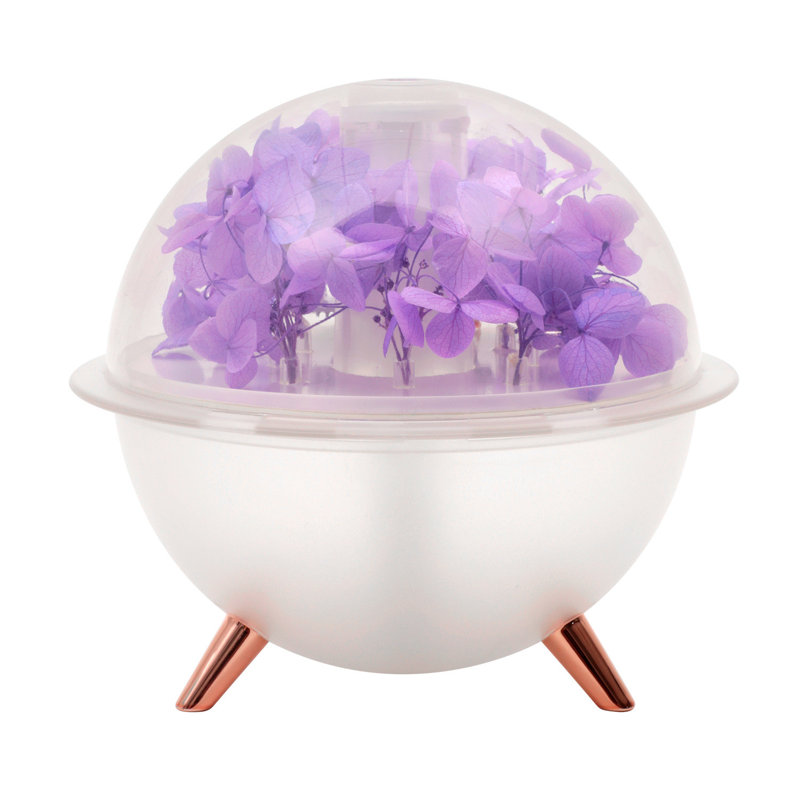 New Eernal Flower Humidifier Light Hydrating Dispositif Humidifier Flower Arrangement DIY Festival, White/Purple