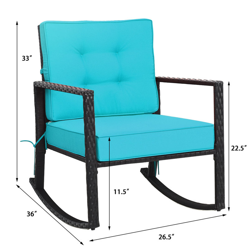 Terraza Wicker Outdoor Lounge Chair, Turquoise