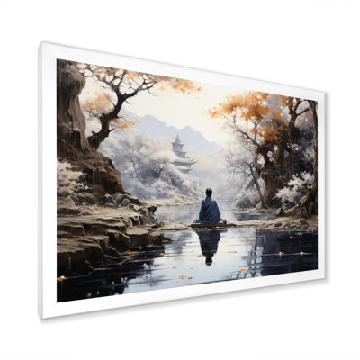 Grey Buddhism Enlightened Path II - Buddhism Wall Art