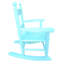 Fauteuil à bascule bleu en bois massif pour l'intérieur et l'extérieur - Coussin d'assise confortable - Soutien des articulations et des muscles