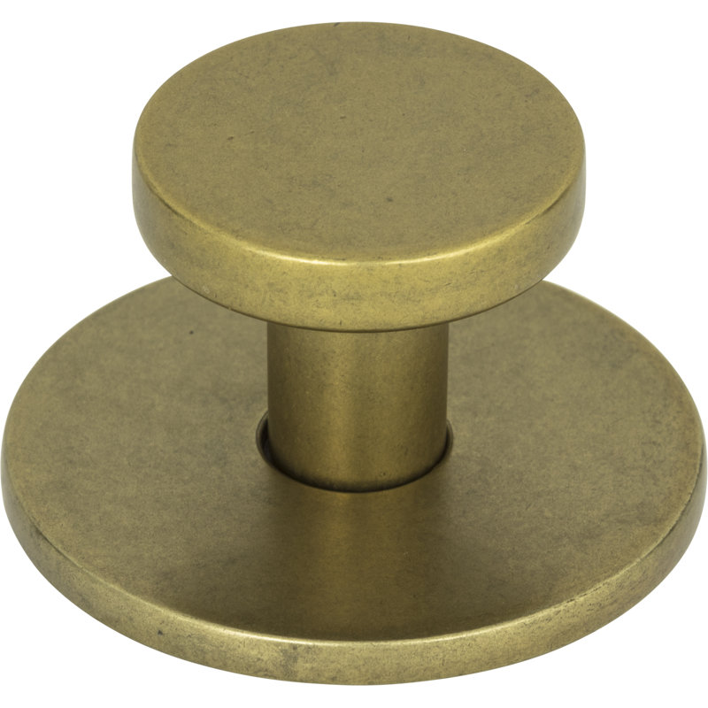 Dot 2" Diameter Round Knob, Brass, 1 1/4"