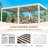 20 ft. W x 12 ft. D Outdoor Louvered Pergola with Auto-Adjustable Side Screen, Rainproof Roof, Thickened Aluminum Frame, and Remote-Controlled Light String for Deck, Patio & Hot Tub-126511512-126511510
