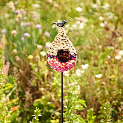 Mini Teardrop Recycled Cotton Birdhouse Stake
