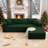 Boneless 105 '' W No Assembly Required Upholstery Corduroy Modular Sectional Couch Sofa with L-Shape Chaise 2 Piece and 5 Pillows Back, Free Combination, Modern Modular Sofa with Deep Seat-1381101136-1381101138