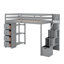 Lit mezzanine simple avec tiroirs et escaliers-2102937893
