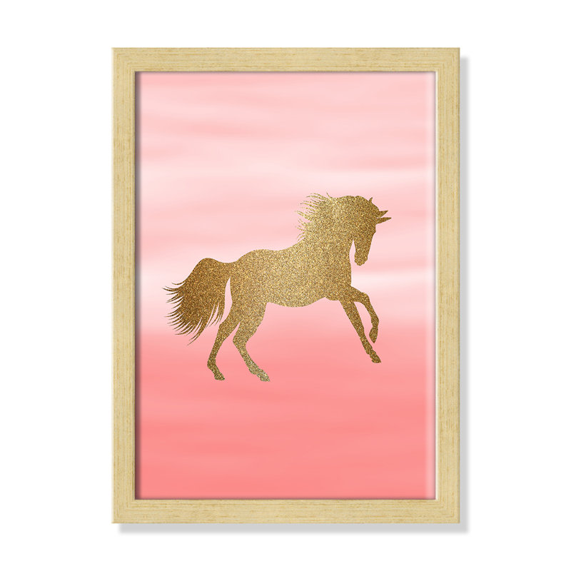 Art encadré ombré rose 1 ', H 14 po x l 10 po x P 1,18 po, Encadré de boîte champagne