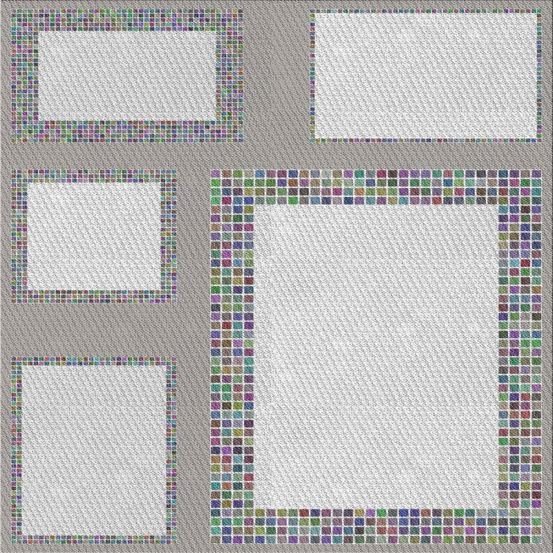 Rosenblatt Geometric Indoor Rug, Square 6'