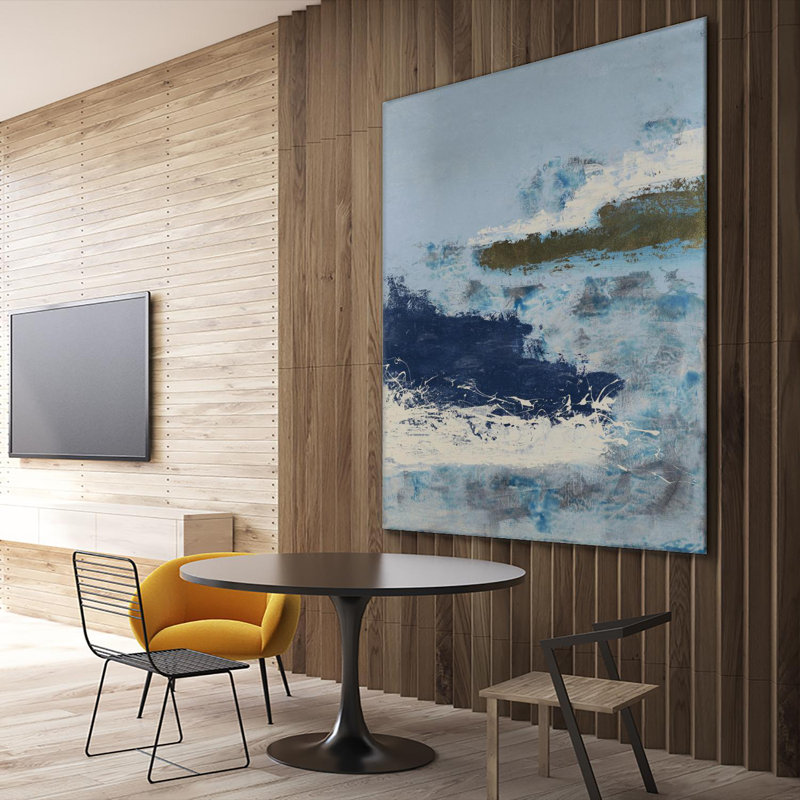 Giant Blue and Beige Canvas Art Print, 72 x 72 inches