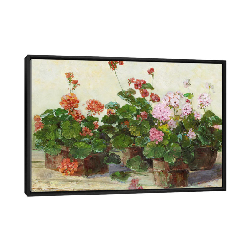 «Veranda in Positano II», reproduction sur toile, Toile avec cadre noir, Pas de tapis, H 32 po x l 48 po x P 1,5 po