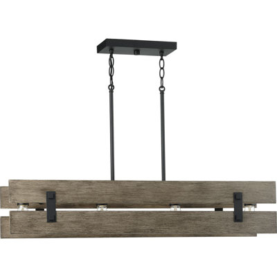 Luminaire suspendu linéaire pour îlot de cuisine 4 lumières Camas