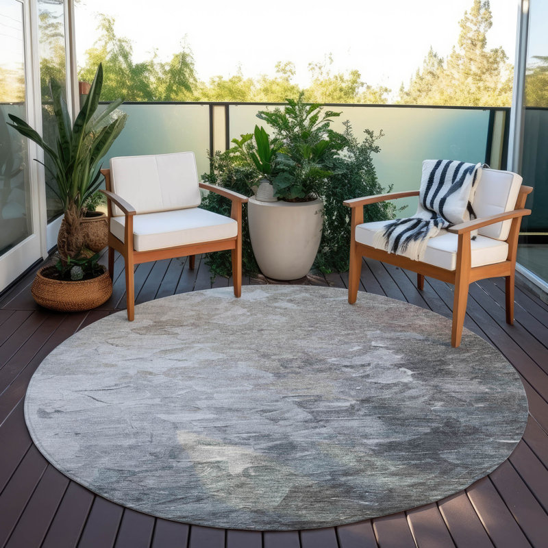 Tapis intérieur / extérieur brun Braearis, 8 pi x 8 pi