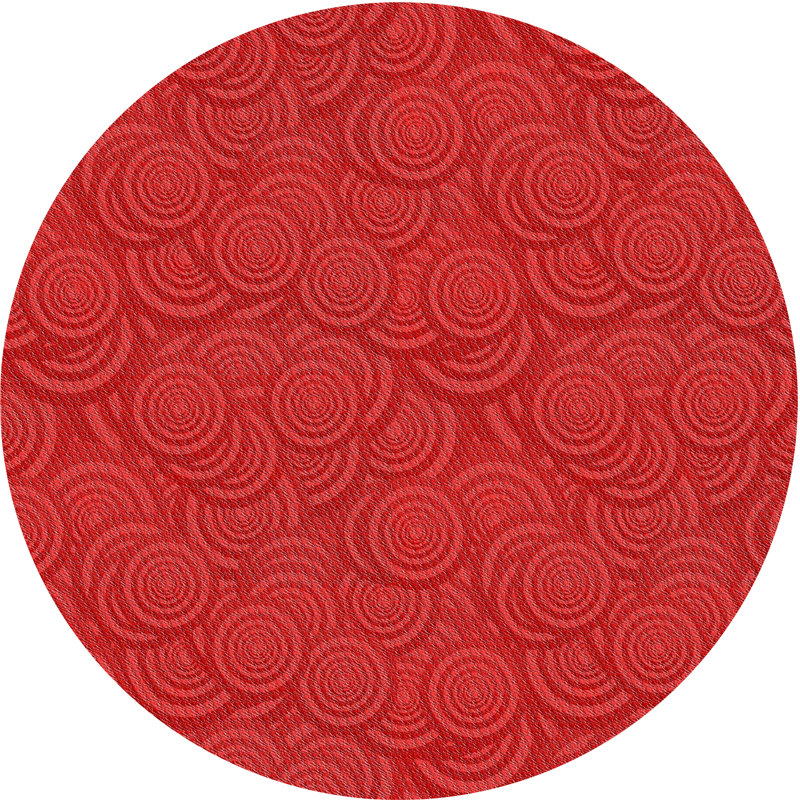 Tapis de zone rouge à motifs, Rond 3 pi
