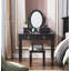 Coiffeuse de chambre à coucher de style français en bois de bouleau noir avec miroir