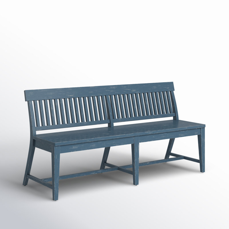 Banc de salle à manger avec finition patinée, Bleu