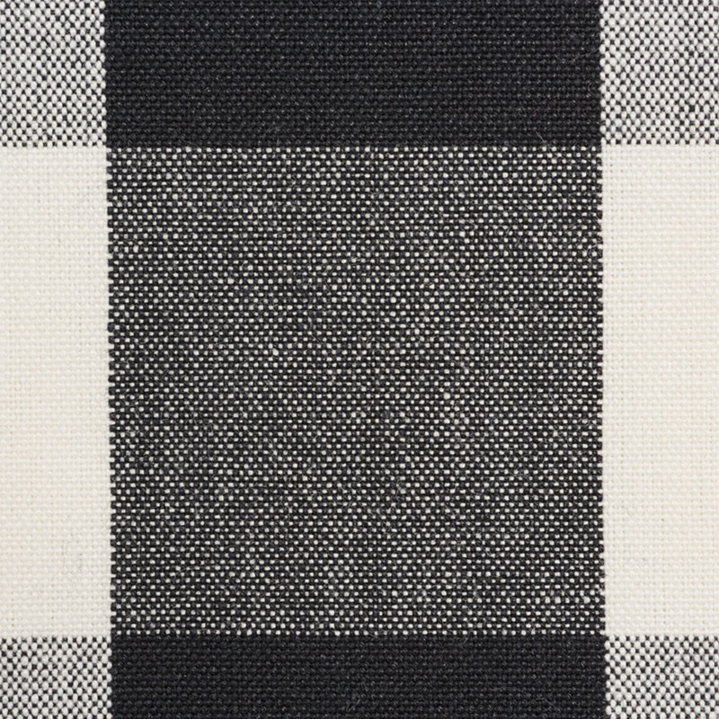 Camden Cotton Check Fabric, Black