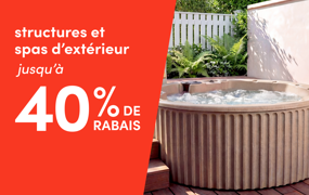 structures et spas d'extérieur en solde