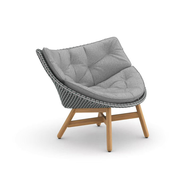 Mbrace Outdoor Teak Lounge Chair, Natura Dark Gray, Pepper