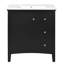 Ensemble de meuble-lavabo 30 po avec lavabo en céramique - meuble-lavabo mural en bois massif noir 3-1806160749-1806160750