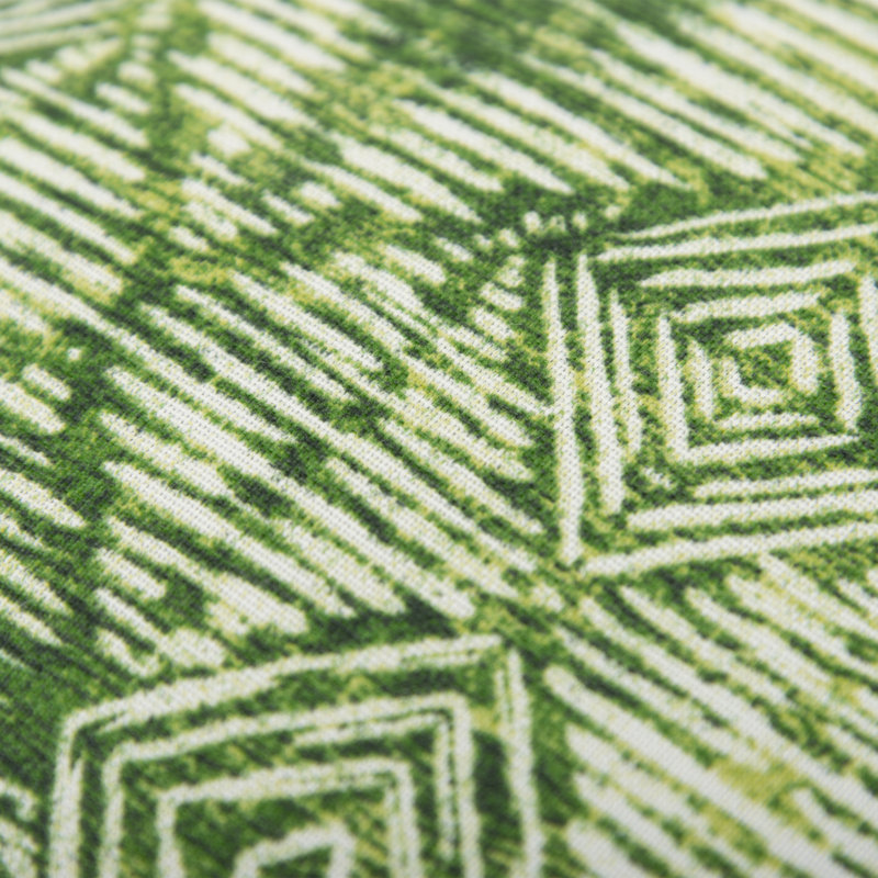 Green Geometric 22" Square Indoor/Outdoor Throw Pillow