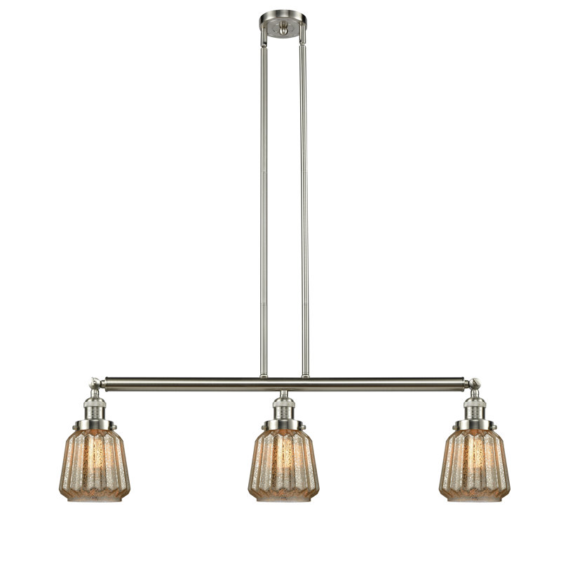 Vinson 3 - Light Kitchen Island Pendant, Brushed Satin Nickel