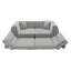 Canapé tissé à compression en chenille rayée, canapé compact à rangée droite avec éponge haute densité, canapé économiseur d'espace requis sans assemblage pour salon, appartement, bureau (blanc et sauge)