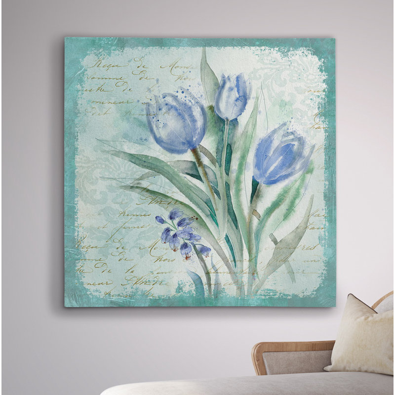 Tulip Medley - reproduction d'art, H 16 po x l 16 po x P 1,5 po, Toile tendue