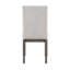 Ensemble 2 pièces de chaises de salle à manger, siège et dossier rembourrés en tissu, garniture cloutée, cadre en bois gris, meubles de salle à manger