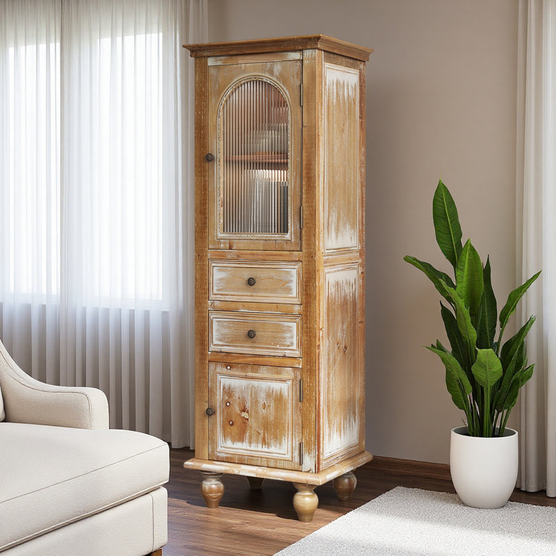 Armoire de rangement Farmhouse, Blanc antique