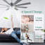 Grand ventilateur de plafond 72 "avec lumières et télécommande, ventilateur de plafond à courant continu réversible 6 vitesses Windmill-2017200186