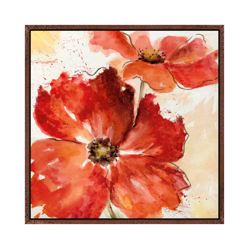 Sunshine Day II by Nan - Painting on Canvas, 45.72 cm H x 45.72 cm W, Classic Brown Wood Framed