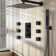 SmartTempFlow LCD Digital Shower System with Handheld Spray,12" Rainfall Shower Head  with Body Jet And Valve