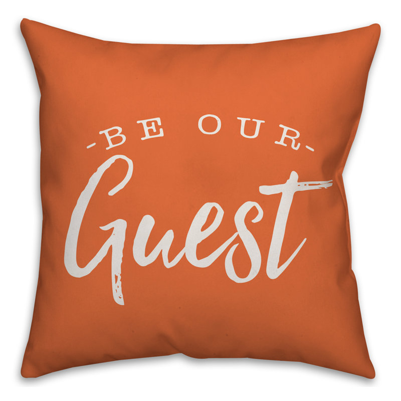  Coussin intérieur / extérieur Be Our Invité, H 16 po x l 16 po, Orange