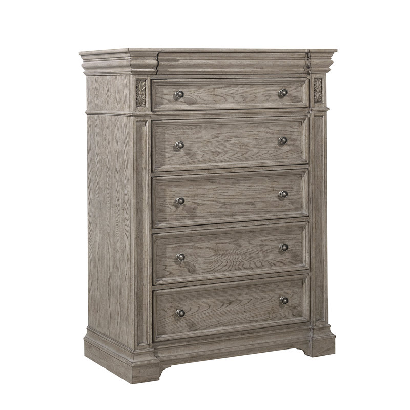 Kingsbury French Gray 6-Drawer Chest with Pewter Knobs