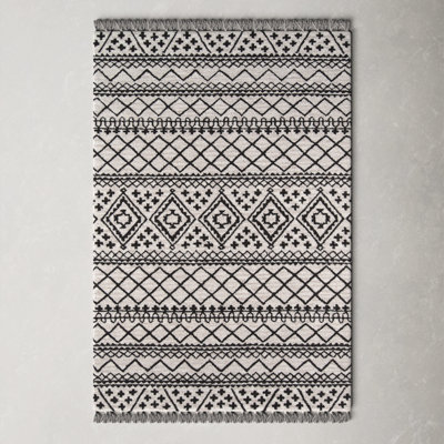 Bronte Black Gray Hand-Tufted Wool Rug