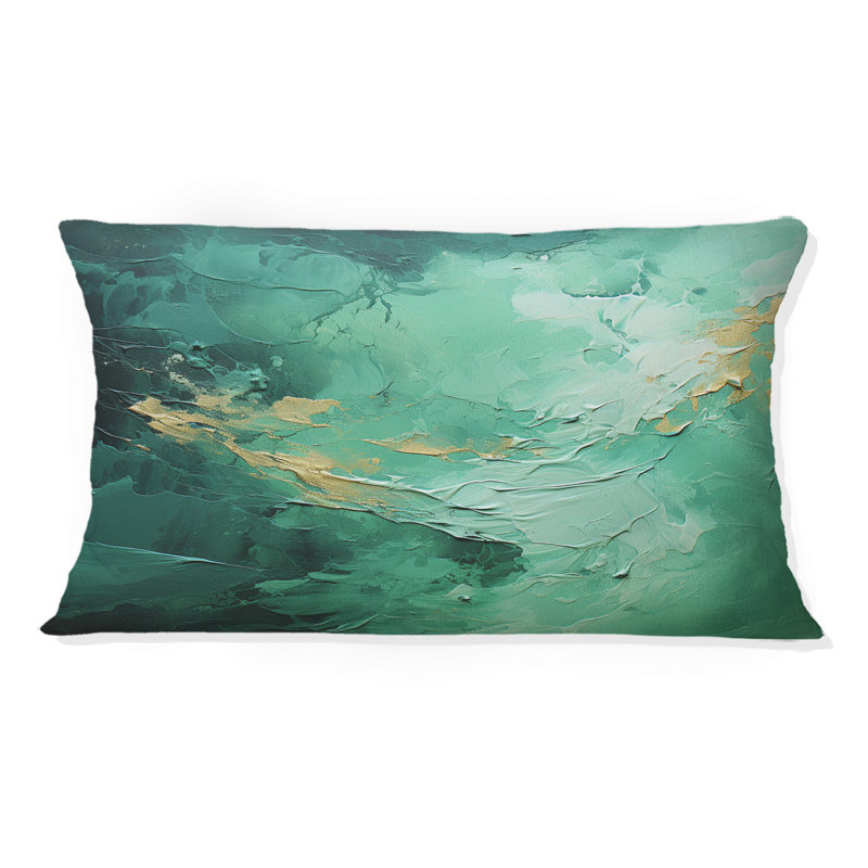 Coussin décoratif Emerald Euphoria I - Abstract Landscape