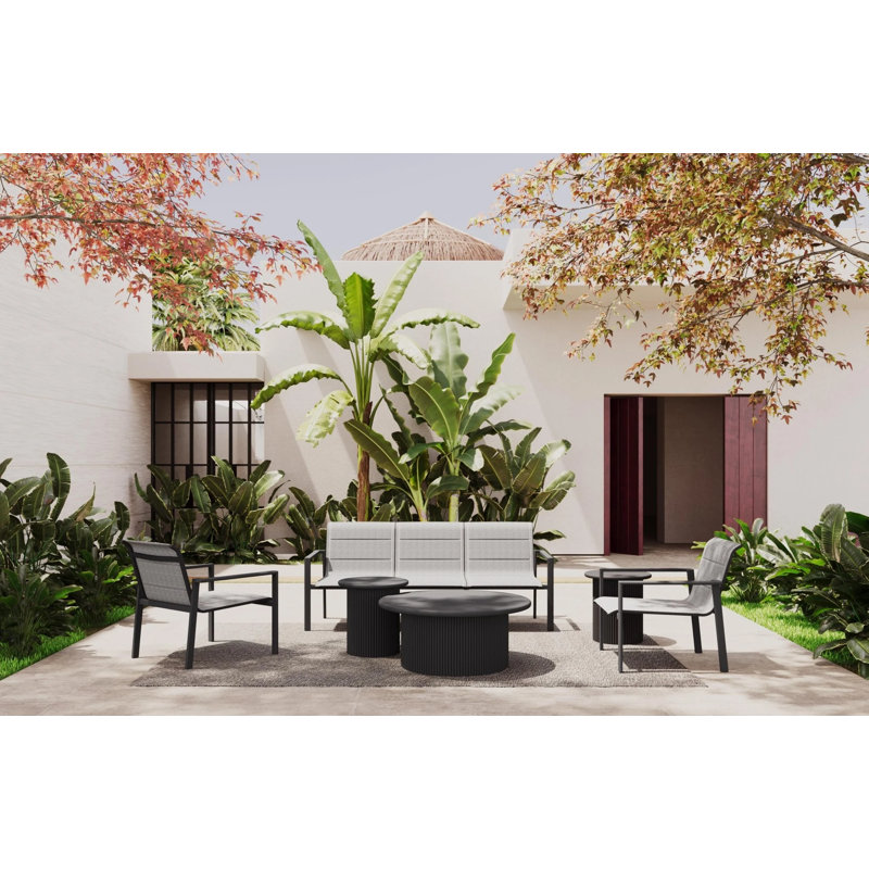 Amalfi 3 Seat Sofa White, Charcoal