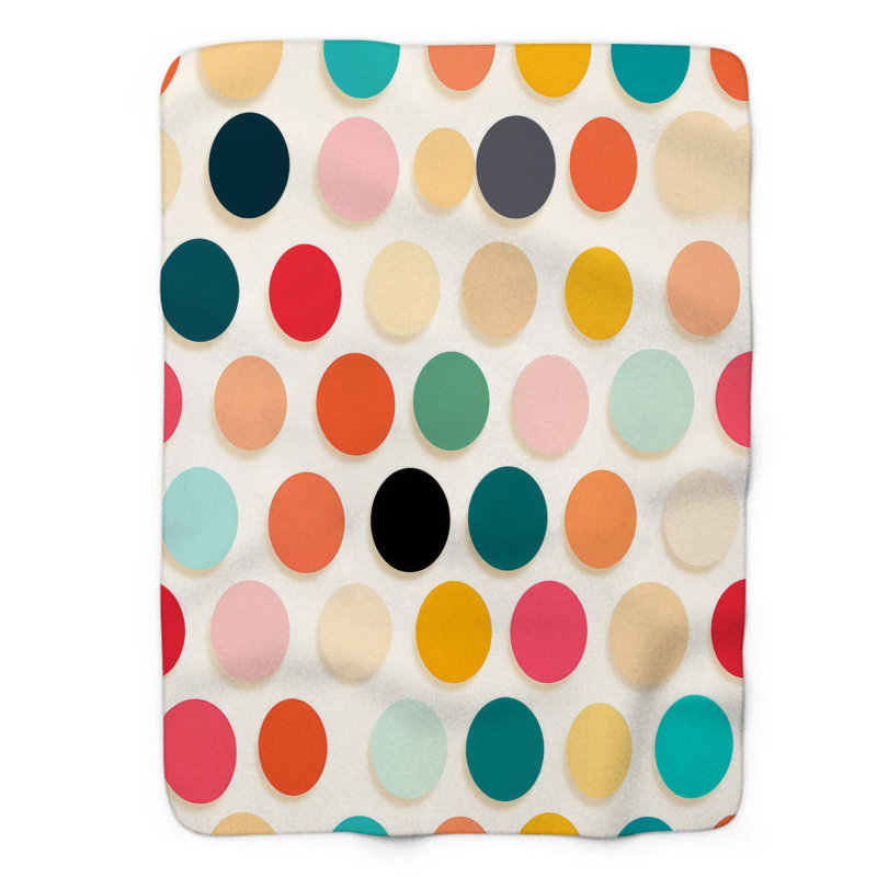 Polka Twirl - Couverture sherpa de qualité supérieure 1 pièce, Lit simple