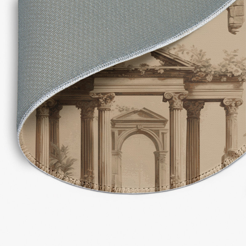 Tapis d'intérieur et d'extérieur brun français, Rond 5 pi