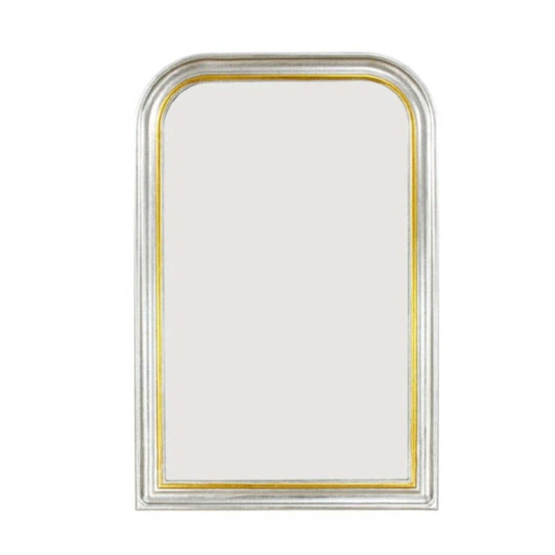 Tallulah Flat Wall Mirror, Antiqued Silver Leaf/Gold Leaf